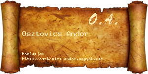 Osztovics Andor névjegykártya