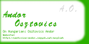 andor osztovics business card